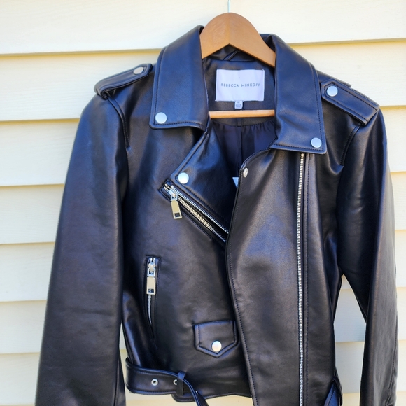 Rebecca Minkoff black leather moto jacket - Picture 4 of 14